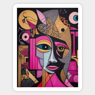 Cubism in the style of Picasso Sticker